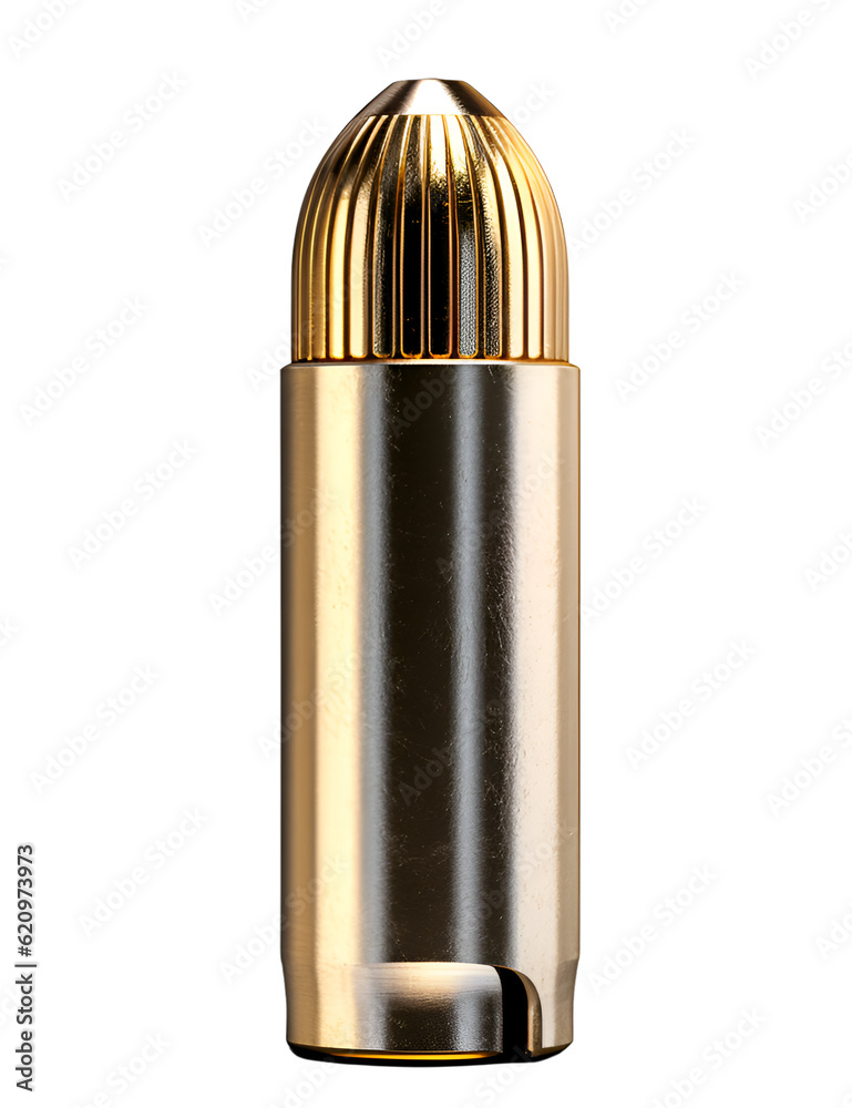 gold bullet cartridge on isolated transparent background gold bullet cartridge on isolated transparent background