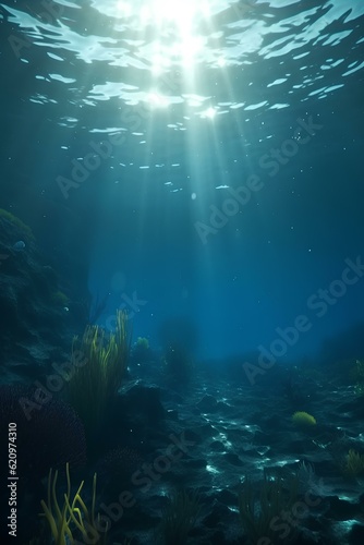 underwater view of the world made by midjeorney