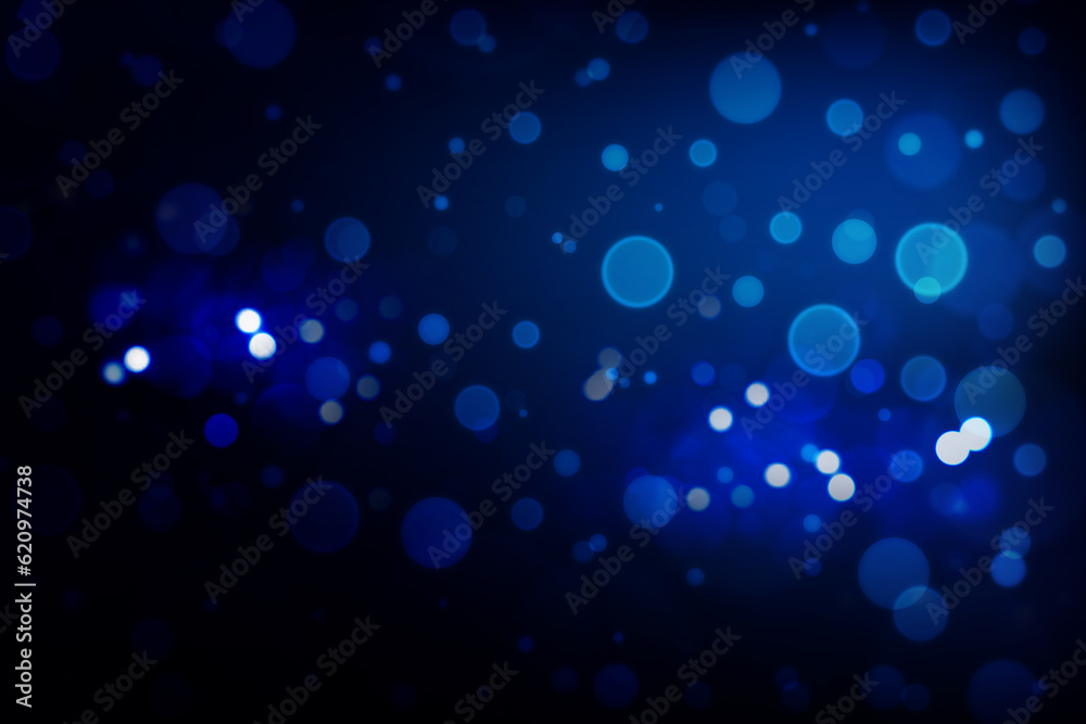 Dark blue bokeh lights decorative background
