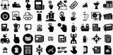 Mega Set Of Press Icons Bundle Black Simple Clip Art Press, Publication, Steel, Icon Symbol For Apps And Websites