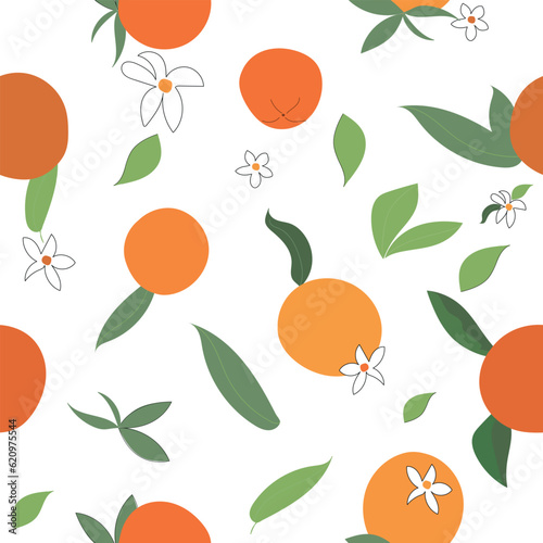 Oranges seamless fabric design pattern