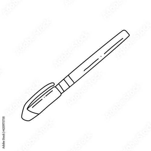 Vector illustration of a ballpoint pen in doodle style.