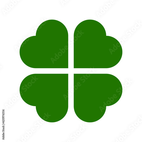 Four leaf clover icon. Vector illustration. Isolated object on white background.