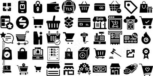 Mega Set Of Commerce Icons Collection Isolated Modern Pictograms Commercial  Savings  Icon  Business Clip Art Isolated On White