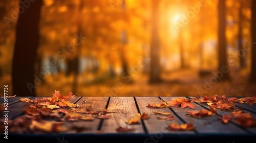 Beautiful autumn landscape. Colorful seasonal autumn background  wallpaper. Generative AI