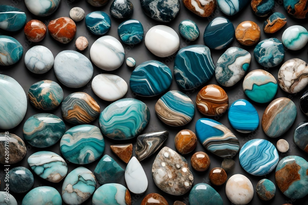 blue and white stones background and marbal stones in different colors blue and white stones background and marbal stones in different colors
