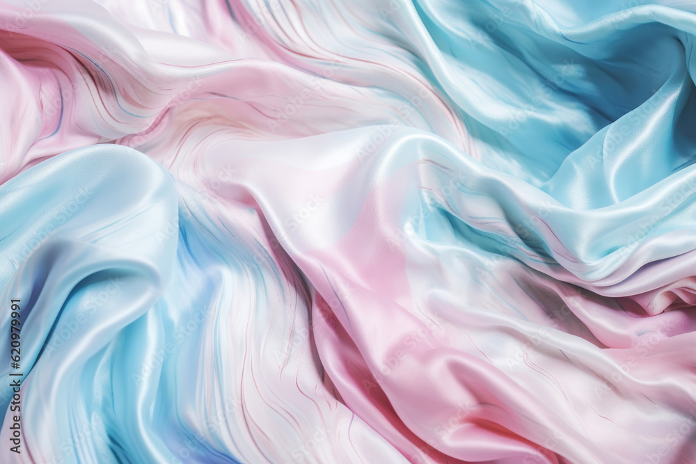 White and blue gossamer fabric. AI generated White and blue gossamer fabric. AI generated