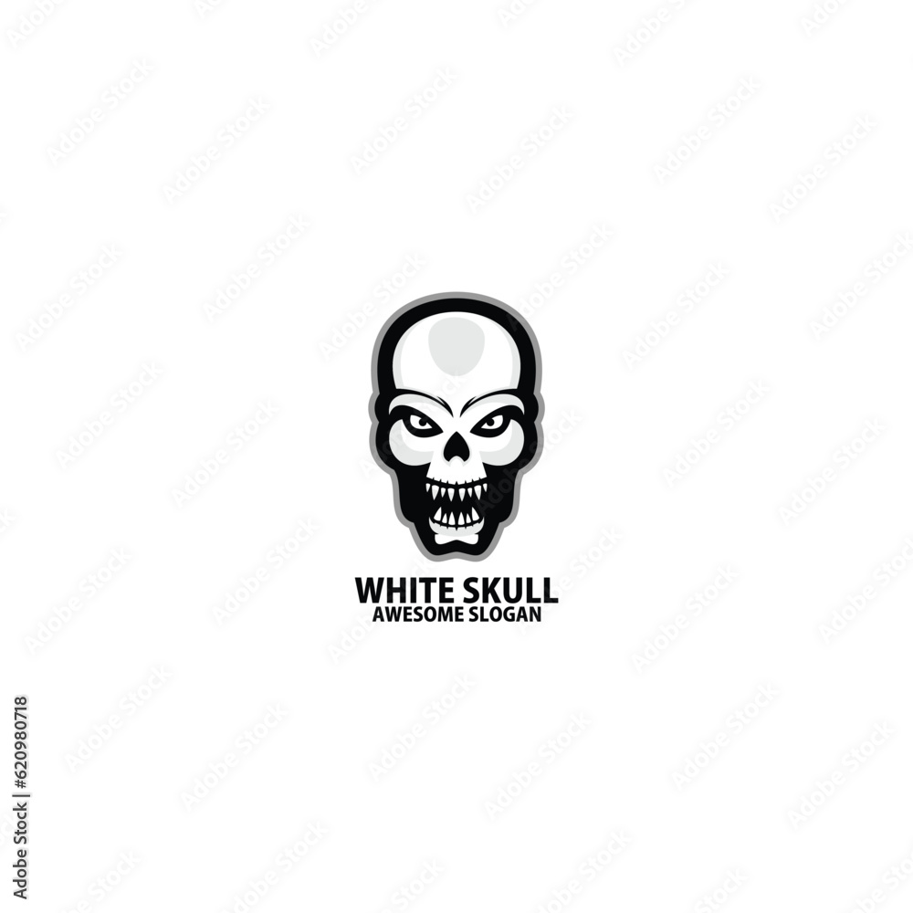 scary skull logo design mascot