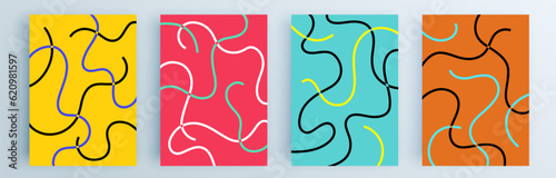 Modern abstract covers set, minimal covers design. Colorful geometric background, vector illustration.