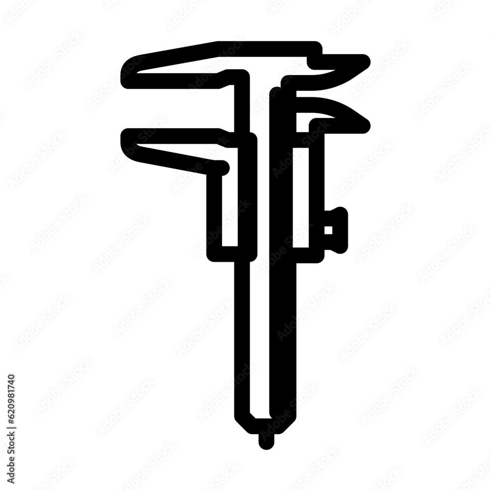 caliper tool work line icon vector. caliper tool work sign. isolated contour symbol black illustration caliper tool work line icon vector. caliper tool work sign. isolated contour symbol black illustration