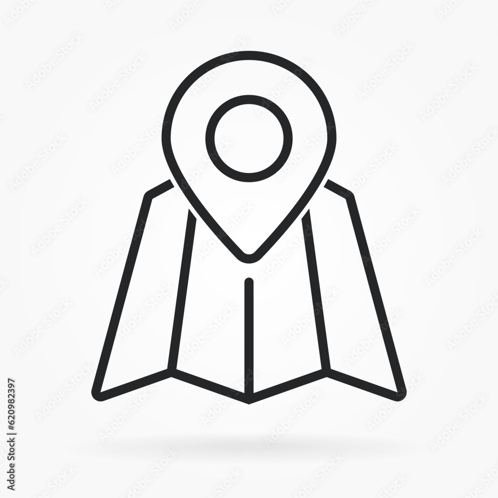 Target pin point icon. Red map location pointer icon symbol sign. Gps