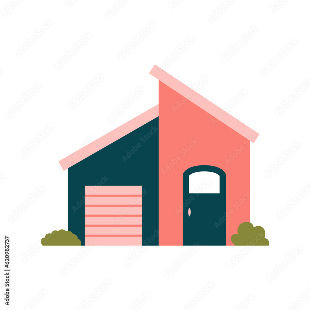Cute Carton House Vector Illustration. The family house icon isolated on white background. Neighborhood with homes illustrated. Cute Carton House Vector Illustration. The family house icon isolated on white background. Neighborhood with homes illustrated.