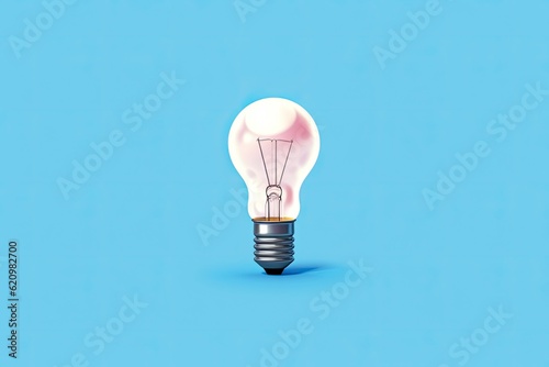 An illustration of a single lightbulb shining out against a blue backdrop might serve to convey a fresh, forward-thinking idea.