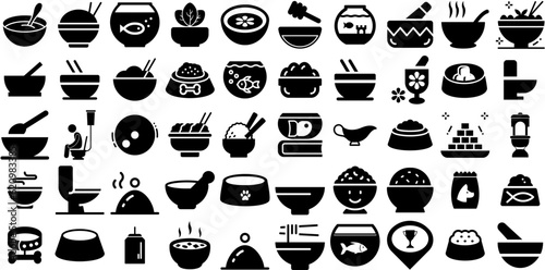 Huge Set Of Bowl Icons Set Linear Design Symbol Tool  Bowl  Icon  Ceramic Elements For Apps And Websites