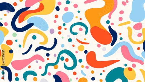 Seamless colorful swirls abstract pattern. 