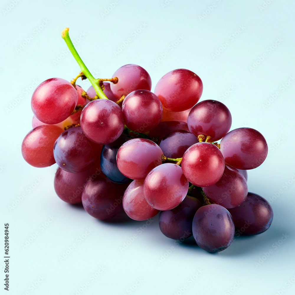 Brush of grapes isolated on a flat background