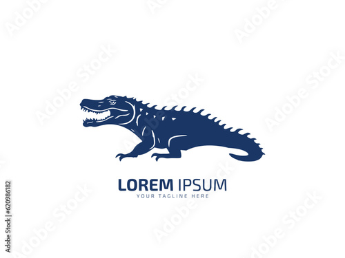 Crocodile and alligator silhouette icon vector illustration