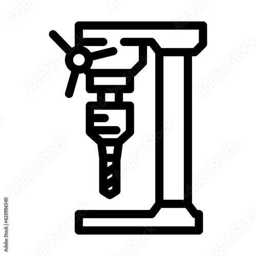 drill press tool work line icon vector. drill press tool work sign. isolated contour symbol black illustration