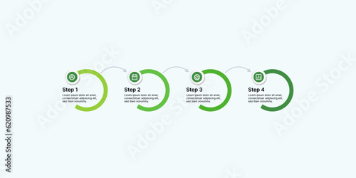  Progress infographic from left to right to show task flow