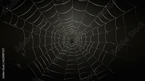 spider web with sticky tangled lines, forming a spooky and eerie frame perfect for Halloween