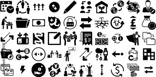 Big Collection Of Change Icons Collection Linear Modern Symbol Climate, Icon, Set, Circle Element For Apps And Websites