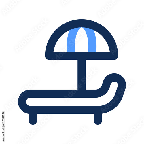 sunbed outline color icon