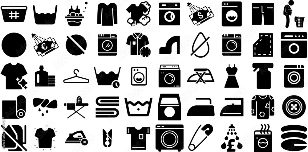 Huge Collection Of Laundry Icons Collection Solid Infographic huge-collection-of-laundry-icons-collection-solid-infographic