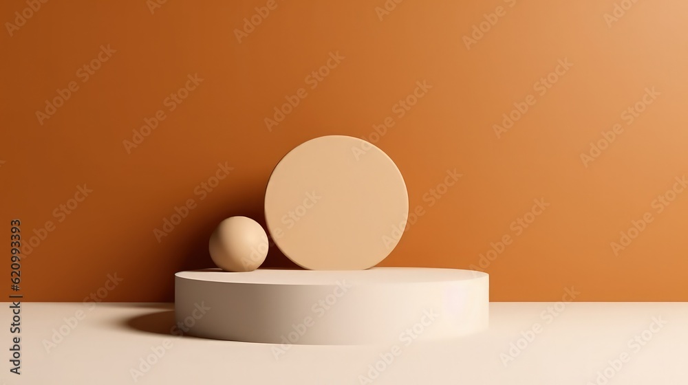 Modern geometric pedestal podium Platform in shadow Modern geometric pedestal podium Platform in shadow