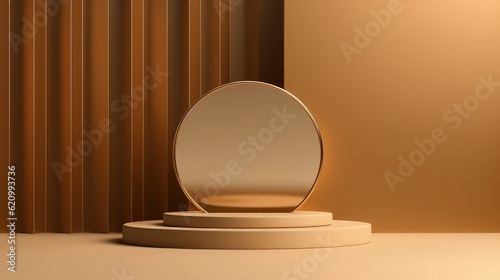 3D realistic white cylinder pedestal podium background with layer circles backdrop