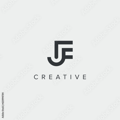 Abstract letter JE EJ logo template - vector. photo