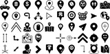 Mega Set Of Pointer Icons Collection Solid Design Clip Art Icon, Interface, Distance, Three-Dimensional Buttons For Apps And Websites