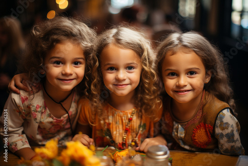 Group photo of kids engaged in a language or cultural learning activity, kids, School, Back to School Generative AI