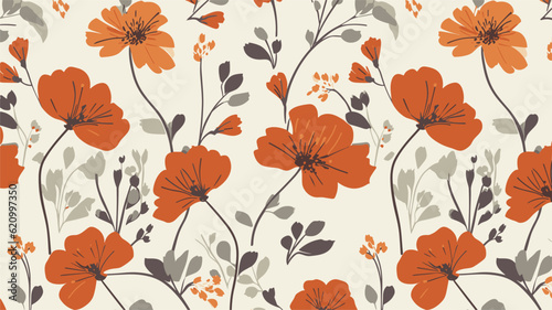 seamless background with autumn flower