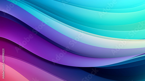 Mint Lilac wave stripes. Colorful background. Generative Ai