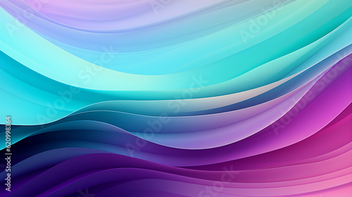 Mint Lilac wave stripes. Colorful background. Generative Ai