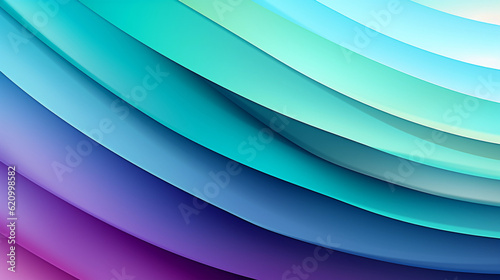 Mint Lilac wave stripes. Bright Colorful background. Generative Ai