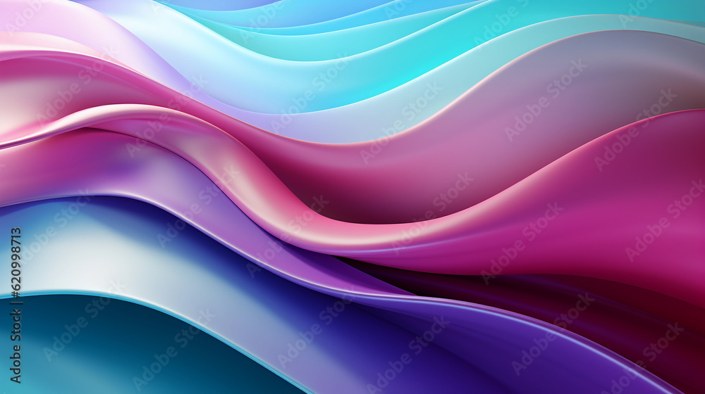 Mint Lilac wave stripes. Bright Colorful background. Generative Ai Mint Lilac wave stripes. Bright Colorful background. Generative Ai