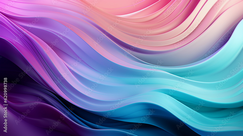 Mint Lilac wave stripes. Bright Colorful background. Generative Ai Mint Lilac wave stripes. Bright Colorful background. Generative Ai