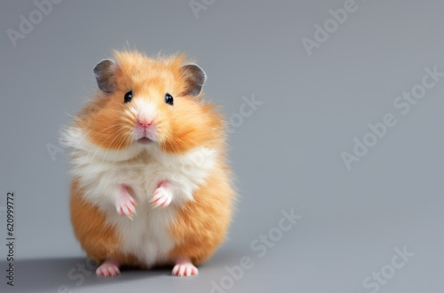 Cute Hamster looking at camera, front view