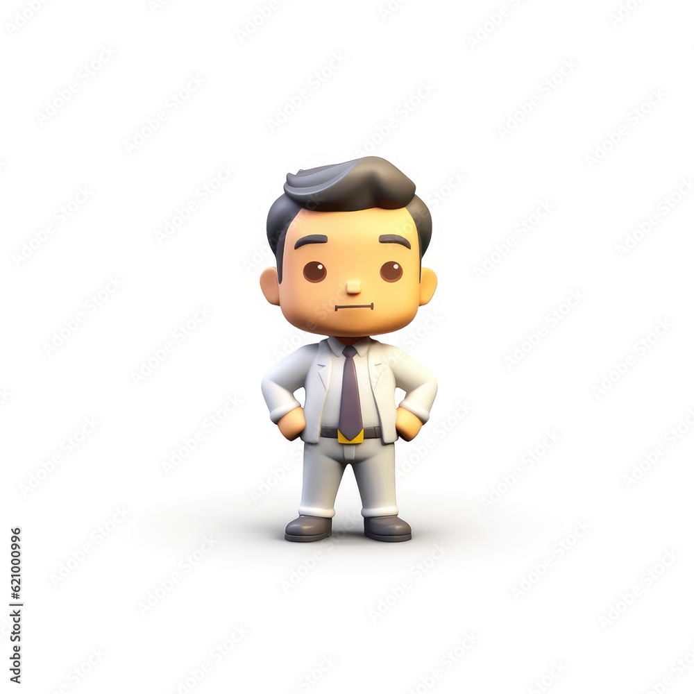 Cute Businessman in Action Character Presenting with Enthusiasm and Style Cute Businessman in Action Character Presenting with Enthusiasm and Style