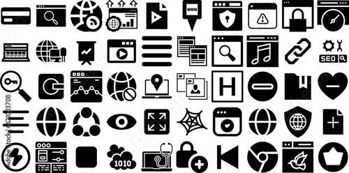Big Set Of Web Icons Bundle Linear Vector Silhouettes Mark, Court, Silhouette, People Clip Art For Computer And Mobile