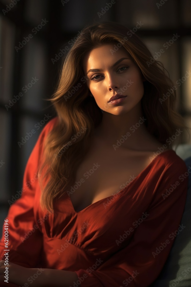 Naklejka premium Business woman in an outfit. Created with Generative Ai technology.