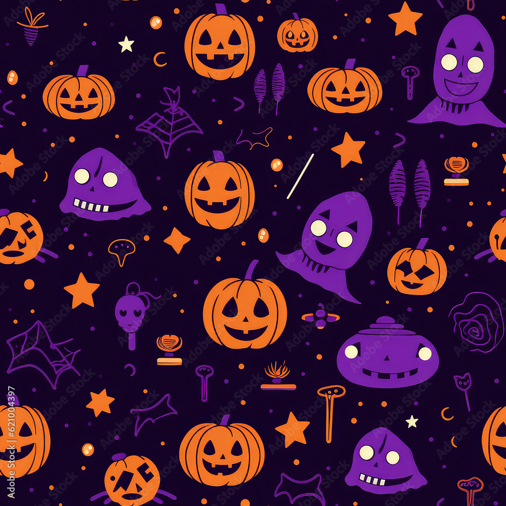Whimsical Halloween Nursery, Cute Halloween Pattern for Playful and Festive Backgrounds Whimsical Halloween Nursery, Cute Halloween Pattern for Playful and Festive Backgrounds