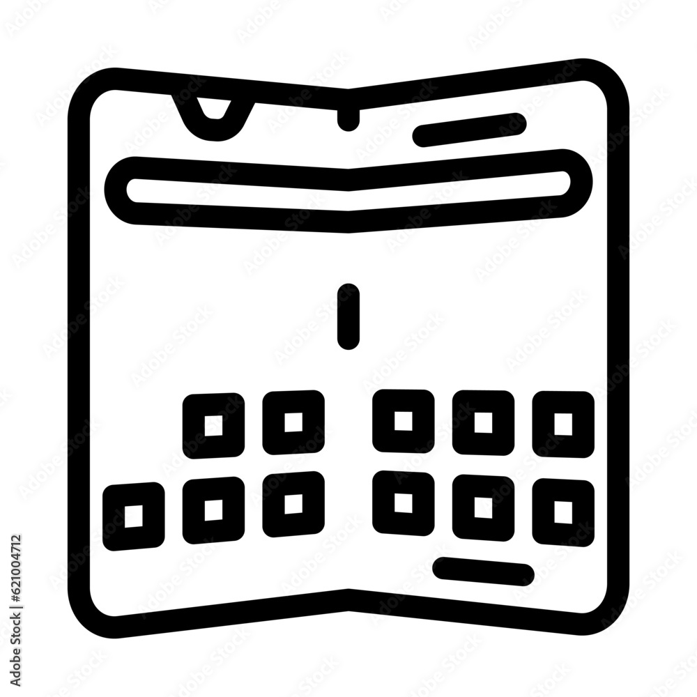 foldable electronics future technology line icon vector. foldable electronics future technology sign. isolated contour symbol black illustration foldable electronics future technology line icon vector. foldable electronics future technology sign. isolated contour symbol black illustration
