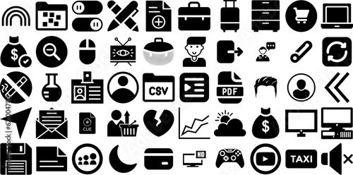 Huge Set Of Icon Icons Bundle Linear Cartoon Silhouette Engineering  Patio  Tool  Biker Symbol For Computer And Mobile