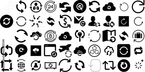 Mega Set Of Refresh Icons Collection Linear Vector Symbols Refresh, Symbol, Rewind, Icon Clip Art For Computer And Mobile