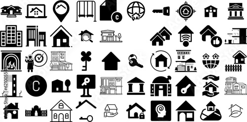 Mega Collection Of Property Icons Pack Black Vector Clip Art Sweet, Baggage, Icon, Condo Signs Isolated On Transparent Background