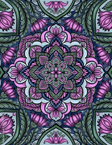 Colorful 3d creative ornamental detailed mandala background
