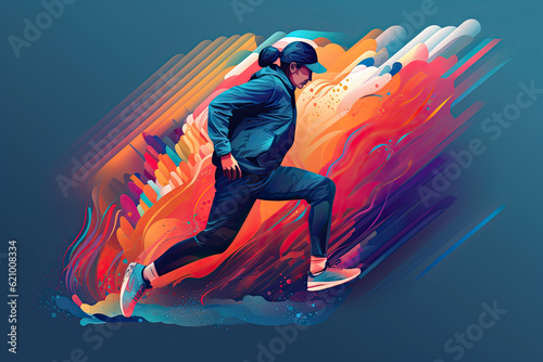 Running to Victory: Action-Packed Sports Shoe Illustration