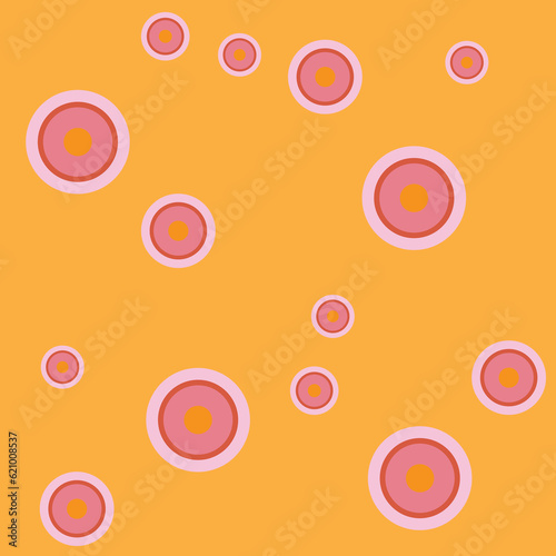 pink circle orange background seamless pattern